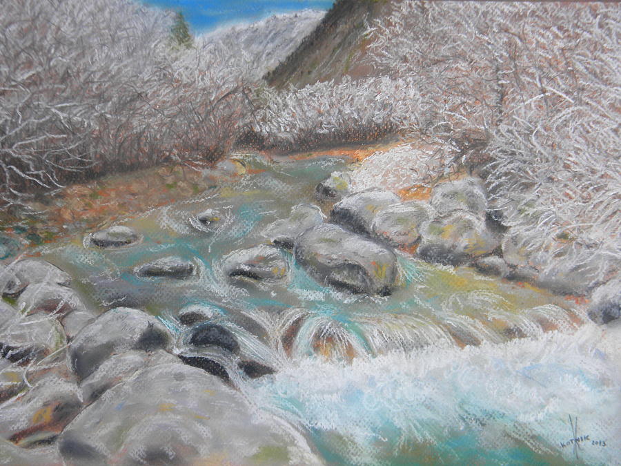 Winter Pastel - River in winter by Igor Kotnik