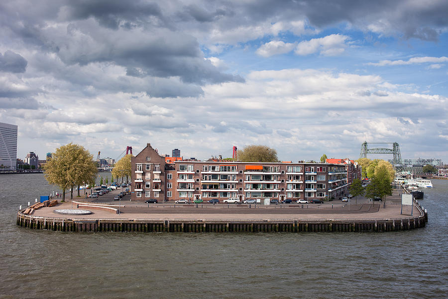 River Island with Houses in Rotterdam Photograph by Artur Bogacki