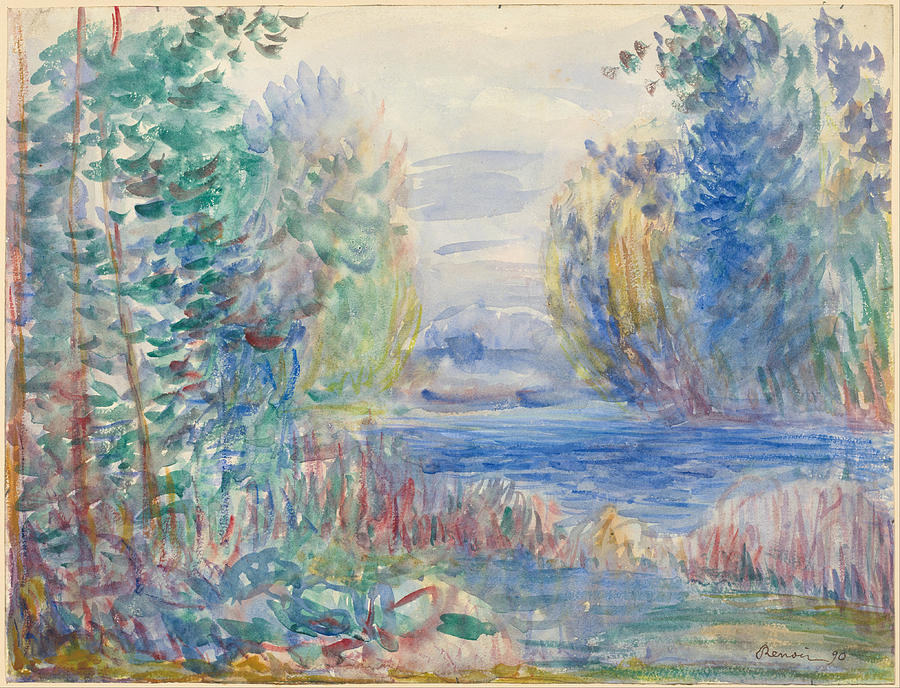 River Landscape 1890 Painting by Pierre-Auguste Renoir
