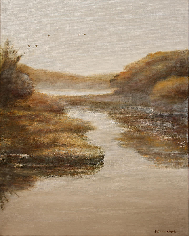 River Landscape Painting by Katrina Nixon