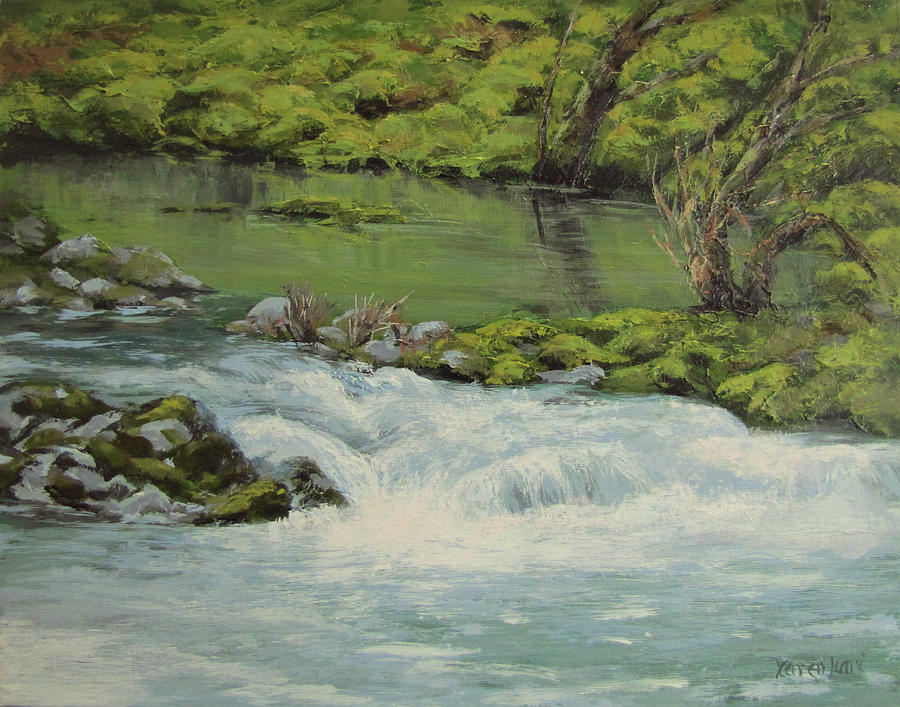 River Moods Painting by Karen Ilari