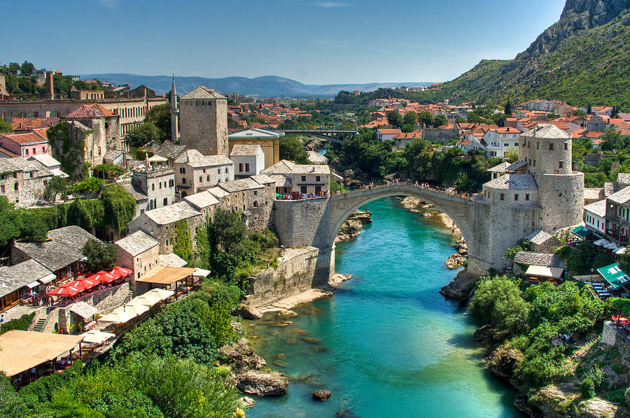 River Neretva and city of Mostar Photograph by Lassi Kurkijarvi