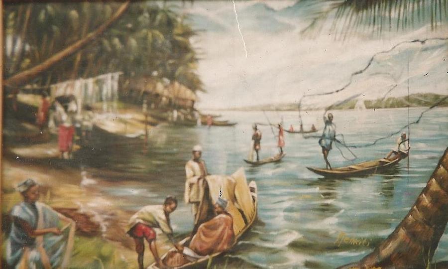 River Niger Painting - River Niger Bank by John Onyeka