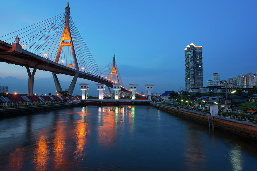 River Night In Bangkok, Thailand by Tanatat Pongphibool ,thailand