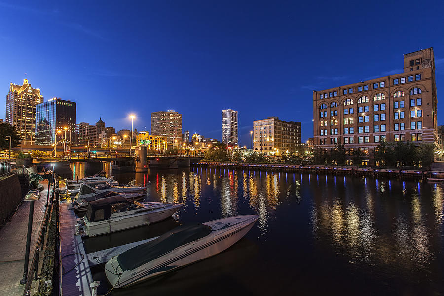 Milwaukee Photograph - River Nights by CJ Schmit