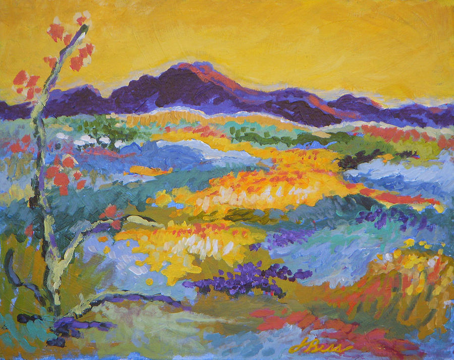 Mountain Painting - River of Gold by Judy Bess