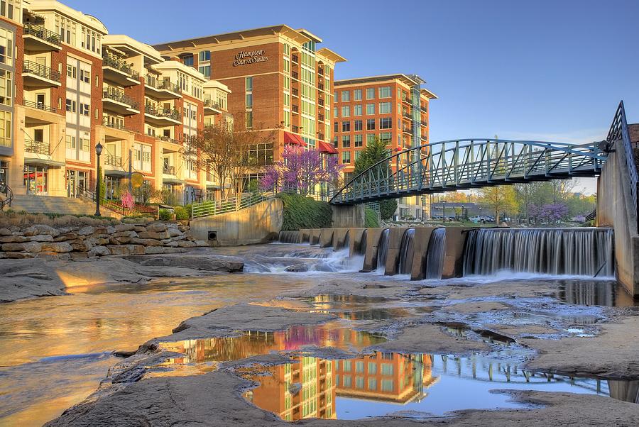 River Place And Art Crossing In Downtown Greenville Sc by Willie Harper