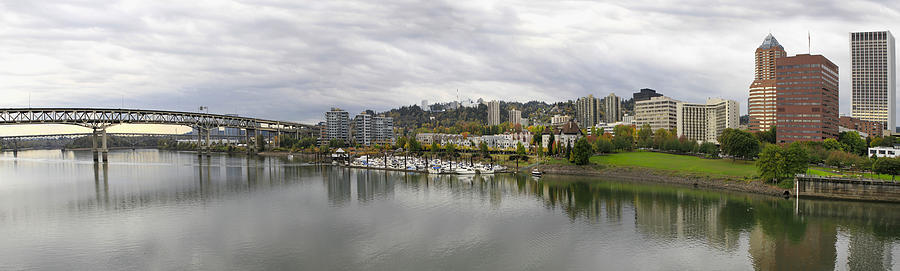 River Place Marina in the Fall Panorama 3 Photograph by David Gn