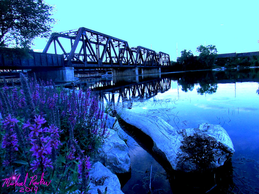 River Raisin Train Bridge Photograph by Michael Rucker