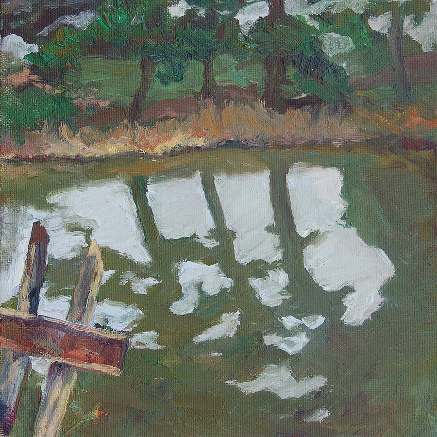 River Reflection Painting by Christine Lytwynczuk