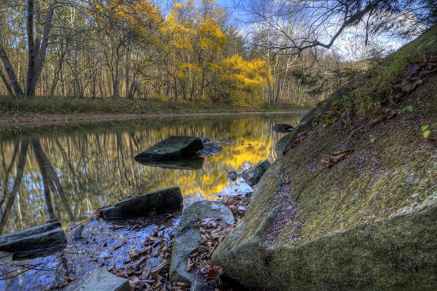 River Reflection in Fall Photograph by David Dufresne