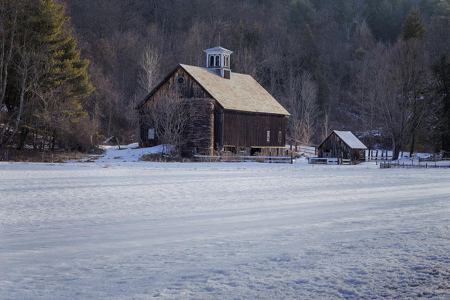 River Road Barn Winter Photograph by Tom Singleton