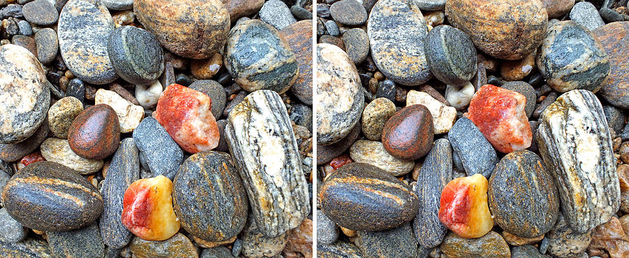 River Rocks 18 in 3D Stereo Photograph by Duane McCullough