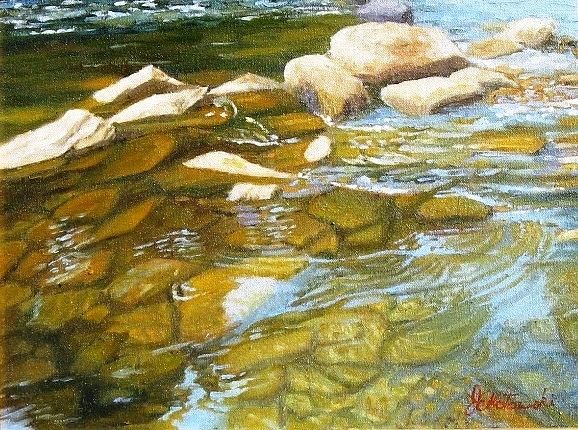 River Rocks Painting By Joseph Kotowski Pixels