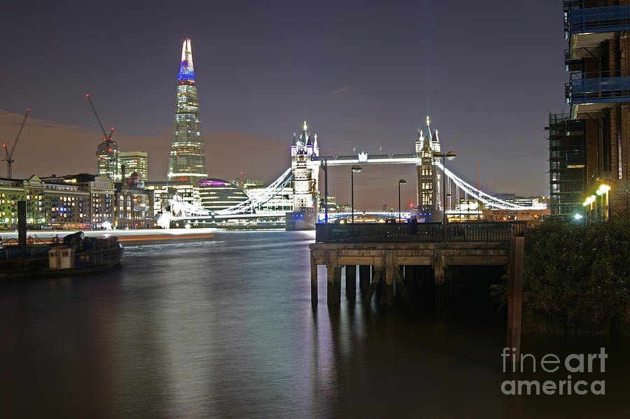 River Thames at Night. Photograph by David Birchall