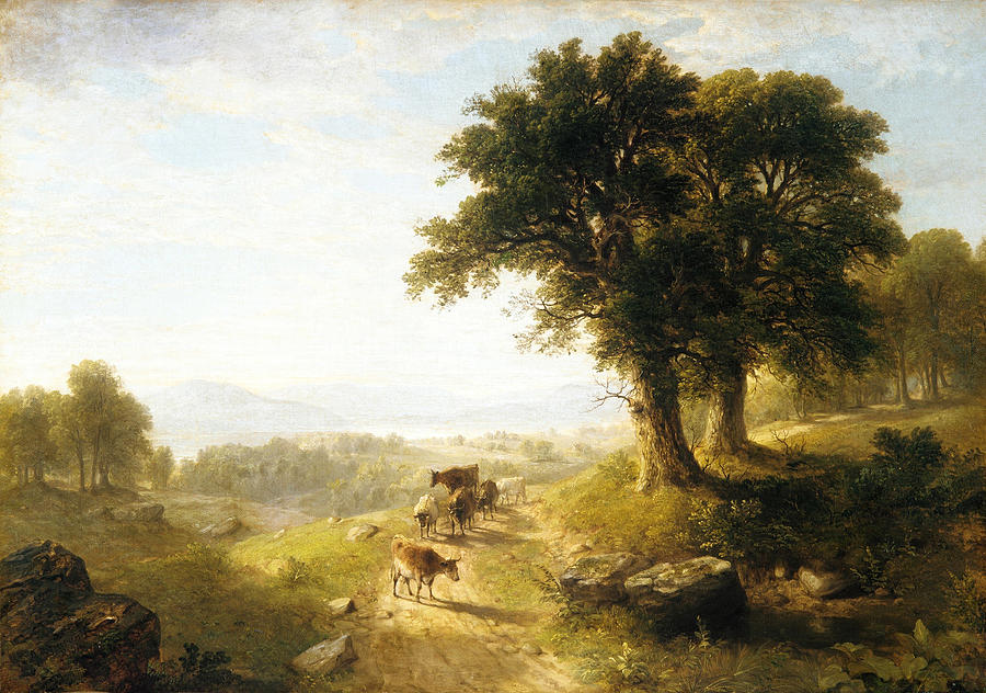 River Scene Painting by Asher Brown Durand River Scene Painting by Asher Brown Durand