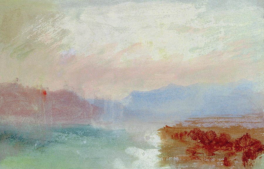 Joseph Mallord William Turner Painting - River scene by Joseph Mallord William Turner