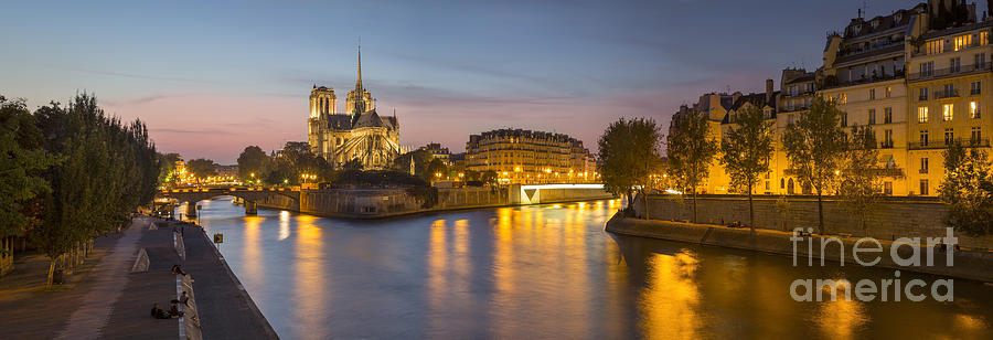River Seine - Paris Night Photograph by Brian Jannsen