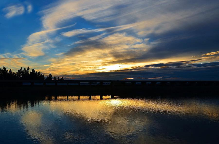 River Shine Reflection Sunset Photograph by Marilyn MacCrakin