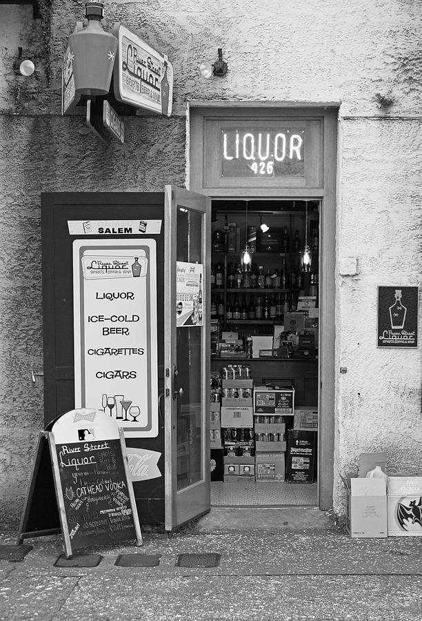 Sign Photograph - River Street Liquor by Joseph C Hinson