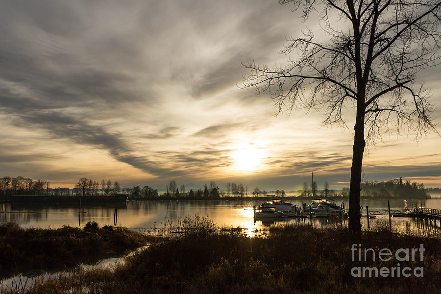 Fall Photograph - River Sunrise by Brigitte Mueller