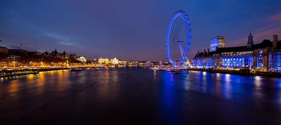 River Thames and London Eye Photograph by Adam Pender