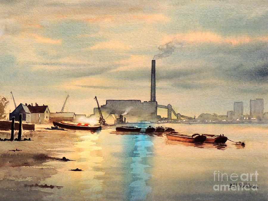 River Thames At Greenwich Painting by Bill Holkham