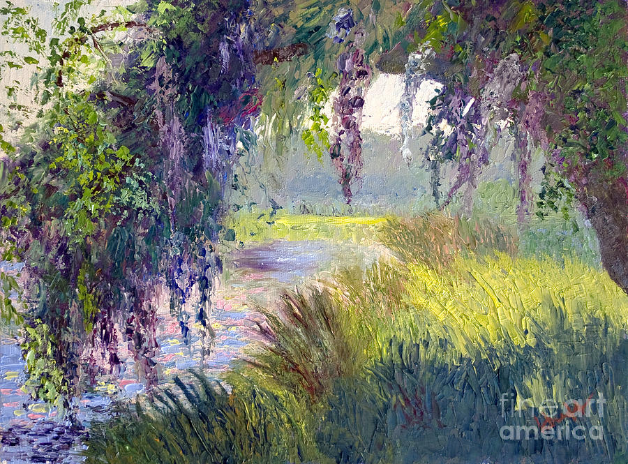 Low Country Painting - River Through the Moss by Patricia Huff