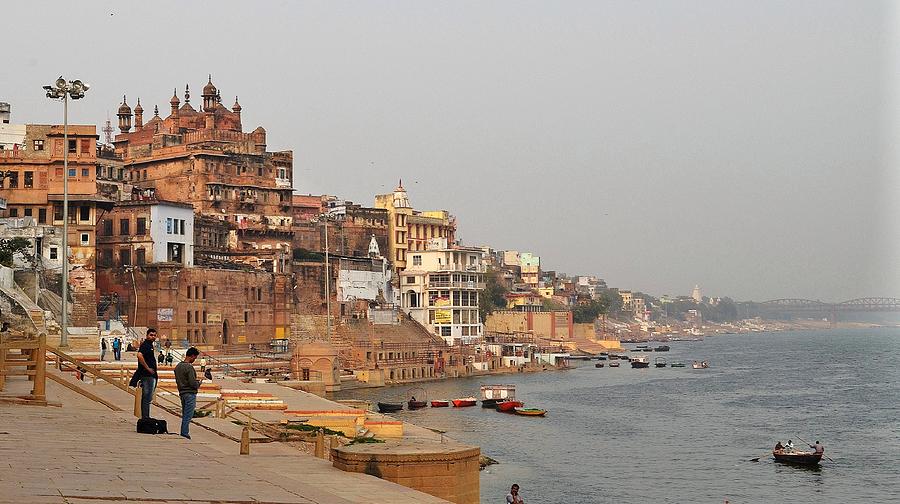 River View  - Varanasi India Photograph by Kim Bemis
