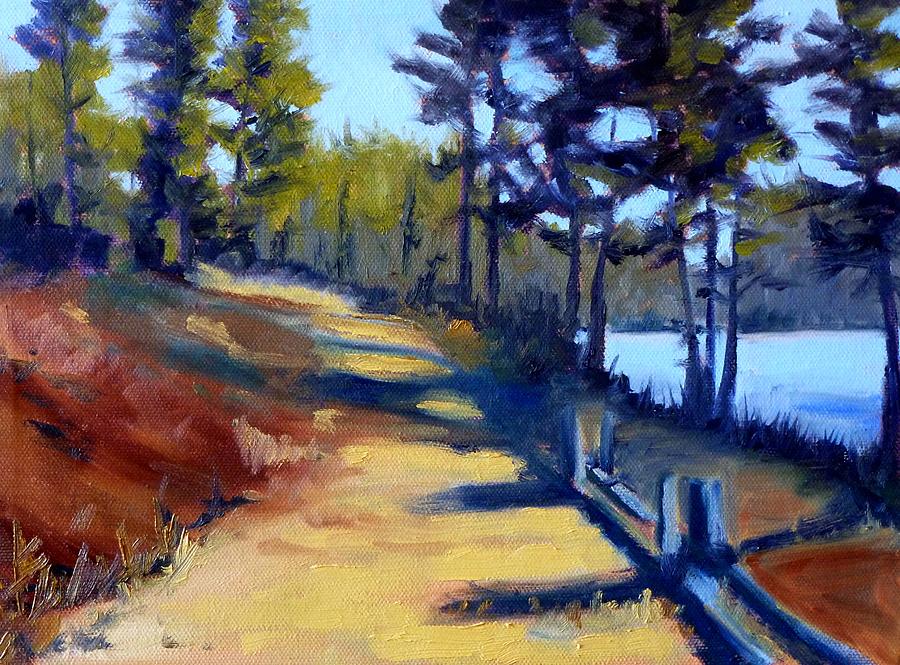 Tree Painting - River Walk by Nancy Merkle