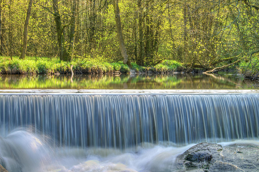 River Waterfall In Spring Woods Photograph by Martin Wahlborg