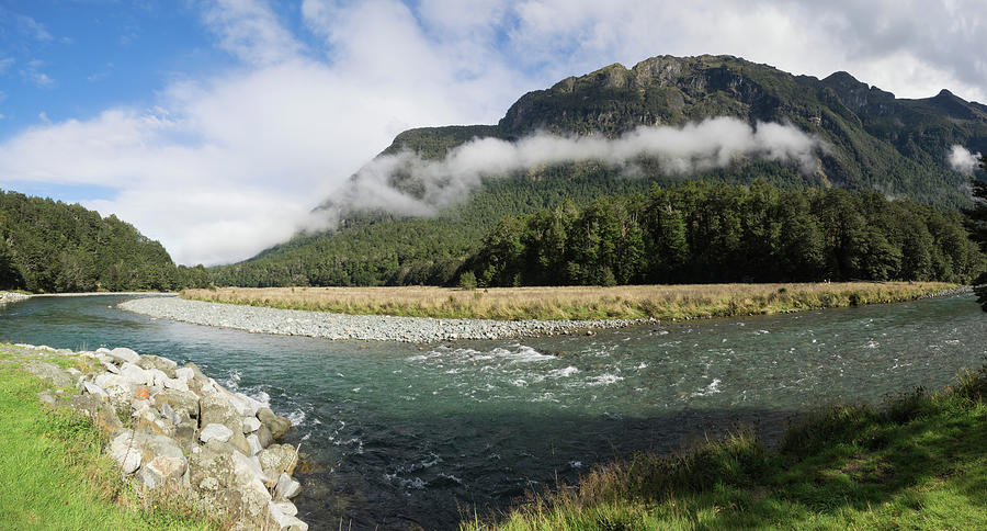 River With Mountain Range Photograph by Panoramic Images