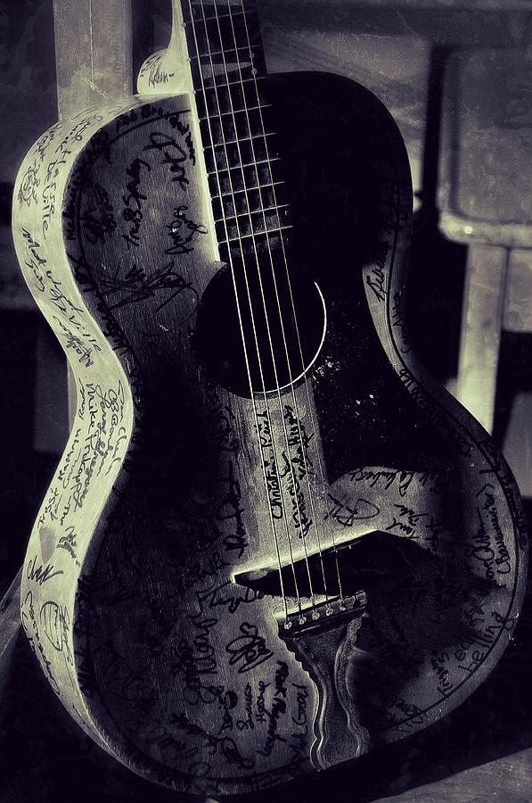 Guitar Still Life Photograph - Riverfront Cultural Societys Signature Guitar by Tony Carosella