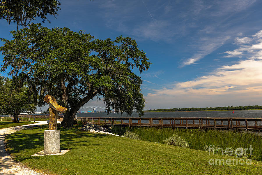 Riverfront Statue Photograph by Dale Powell