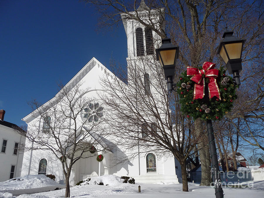 Riverhead United Methodist Church After a Blizzard Photograph by Steven Spak