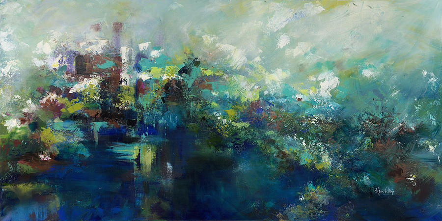 Rivers Edge Painting by Karen Ahuja