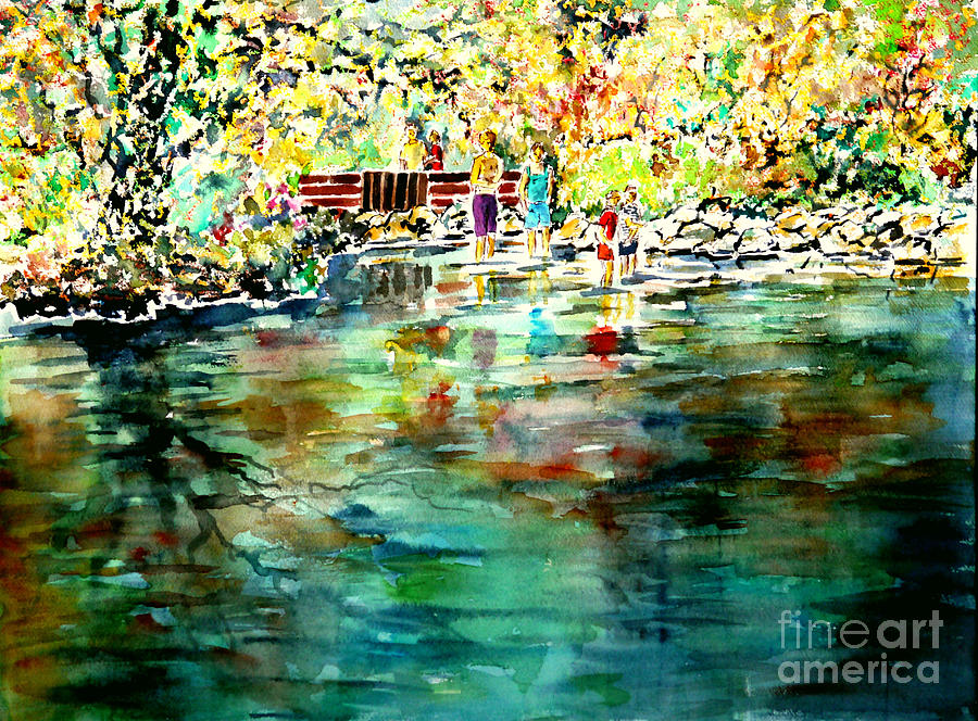 Riverside delight Painting by Almo M