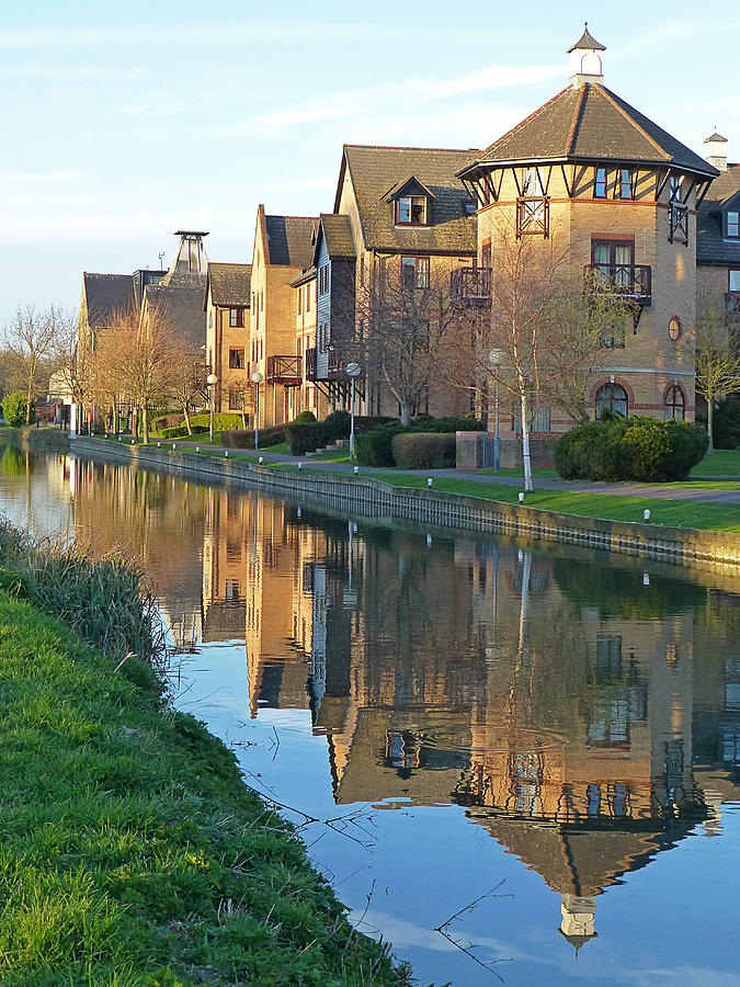 Riverside Home Reflections Vertical Photograph by Gill Billington