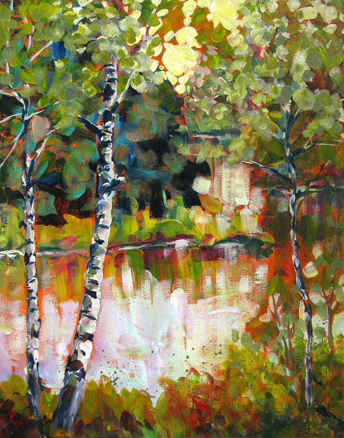 River Painting - Riverside II by Melissa Gannon River Painting - Riverside II by Melissa Gannon