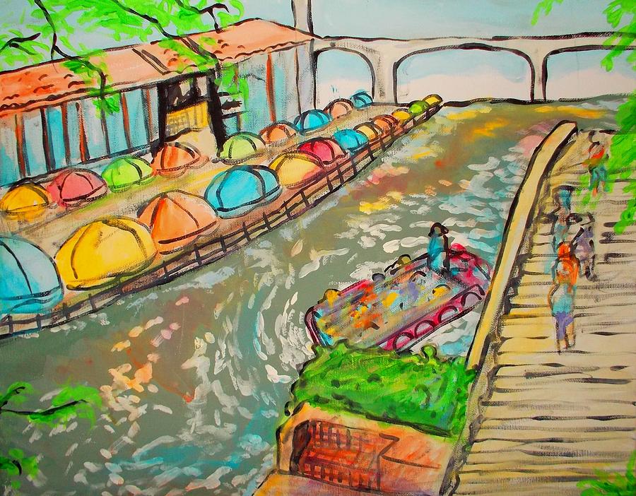 Riverwalk Painting by Marisela Mungia