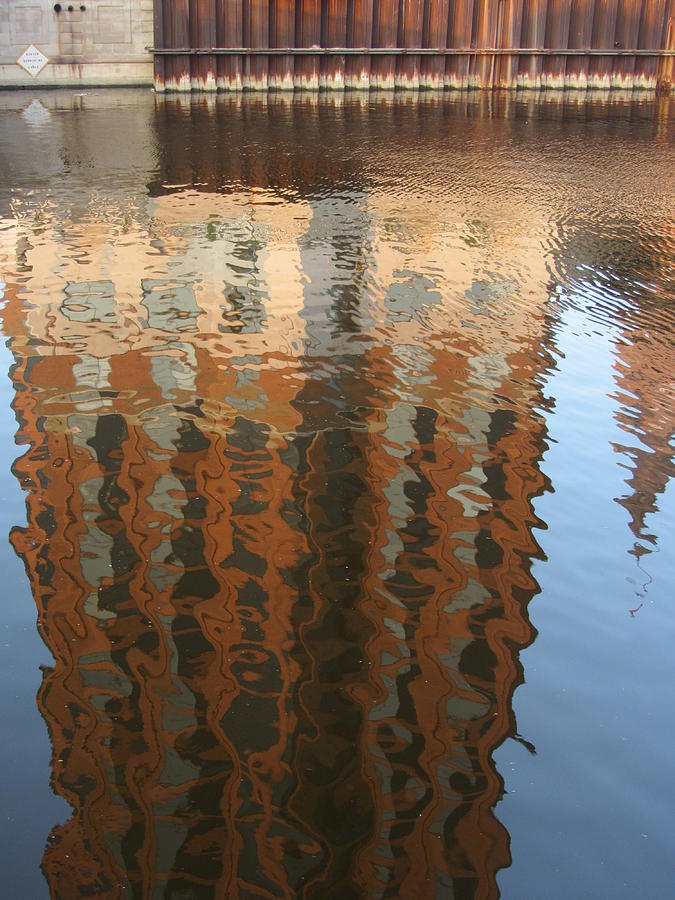 Milwaukee Photograph - Riverwalk Reflection by Anita Burgermeister