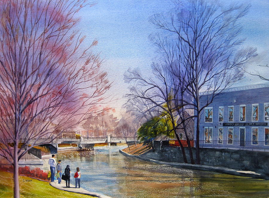 Naperville Painting - Riverwalk by Shirley Braithwaite Hunt