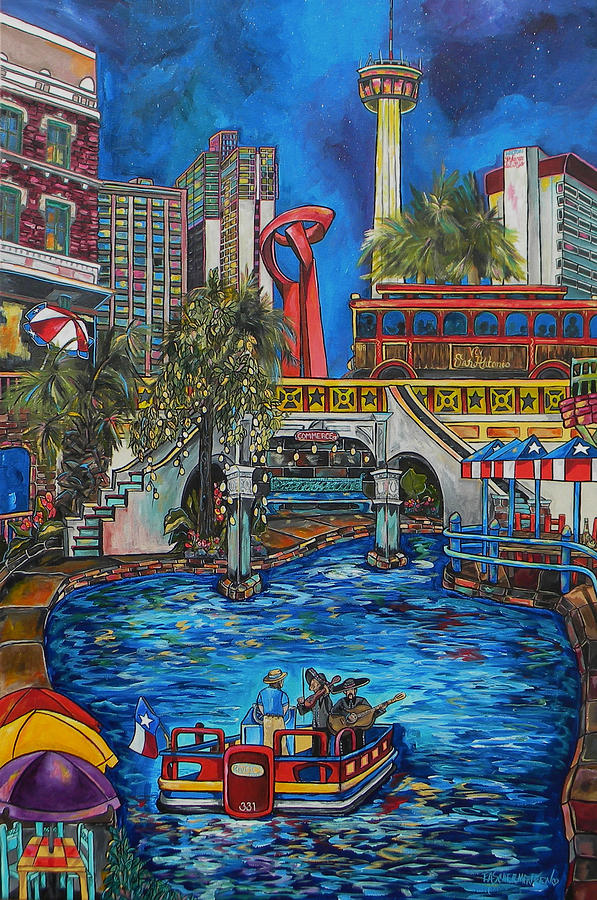 Riverwalk View Painting by Patti Schermerhorn