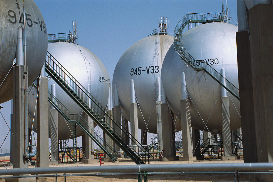 Riyadh Refinery Gas Tanks Photograph by Ray Ellis