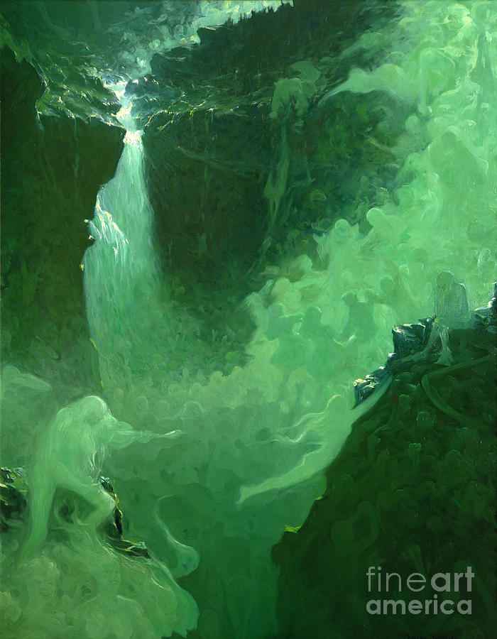 Rjukan waterfall Painting by Gustav Wentzel
