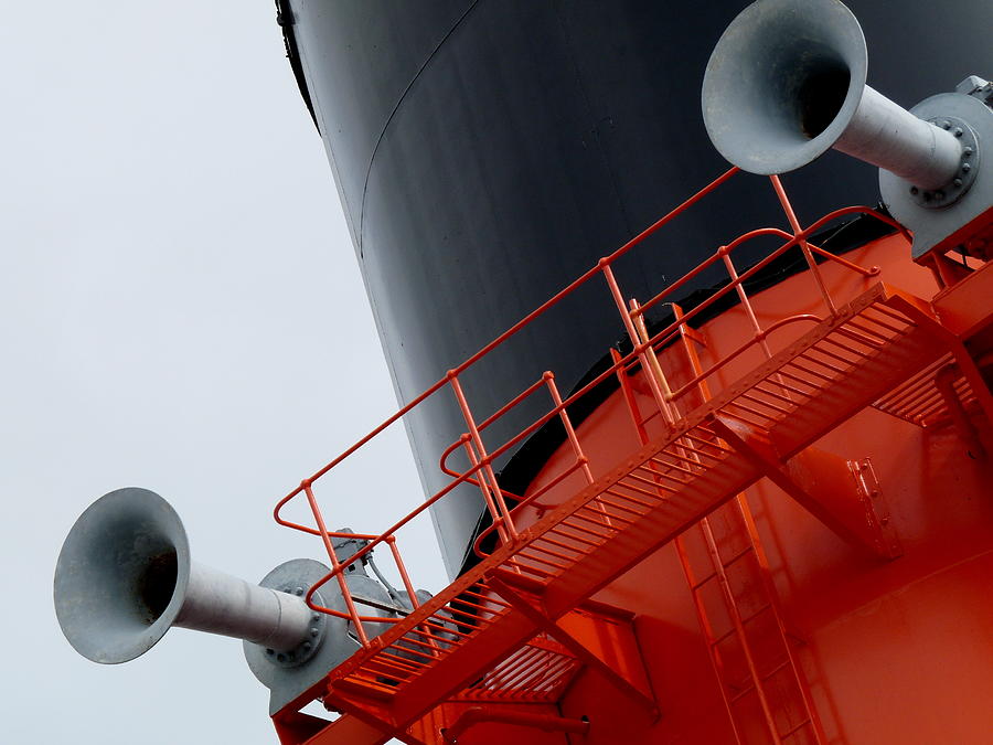 RMS Queen Mary Horns Photograph by Jeff Lowe