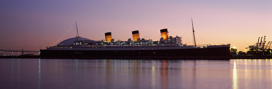 Rms Queen Mary In An Ocean, Long Beach Photograph by Panoramic Images