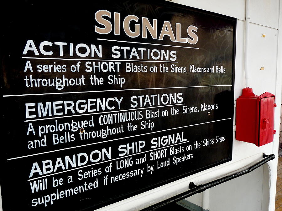 RMS Queen Mary Signals Instructions Photograph by Jeff Lowe