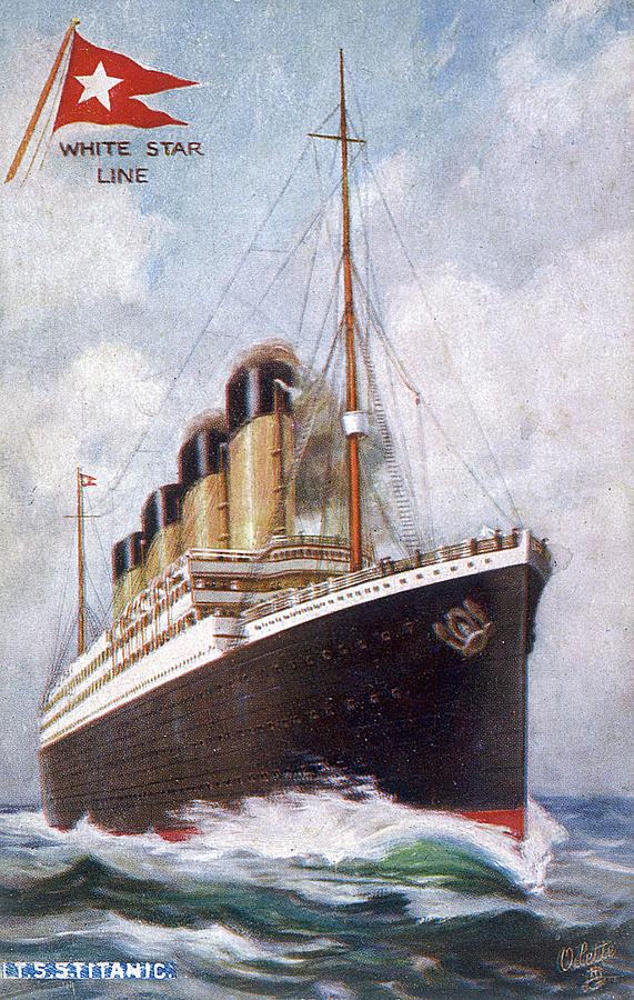 Titanic Drawing - Rms Titanic, Passenger Liner by Mary Evans Picture Library