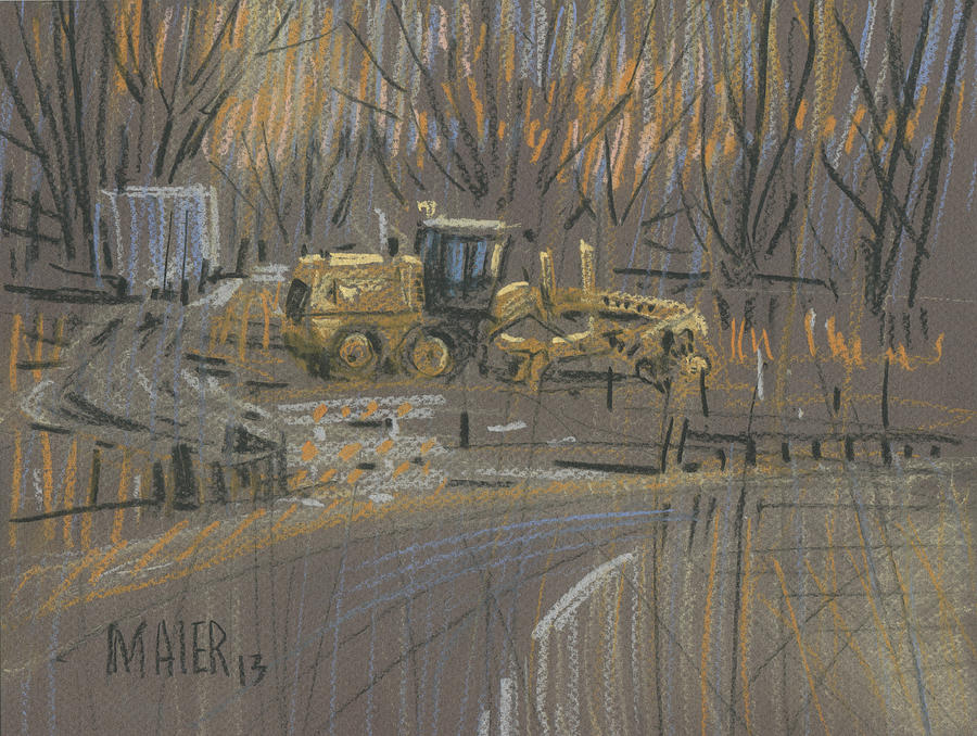 Construction Painting - Road Grader by Donald Maier